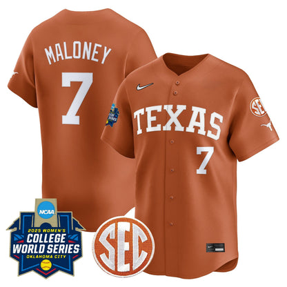 Men's size - Texas Longhorns Softball 2025 World Series (WCWS) Vapor Premier Limited Jersey - All Stitched
