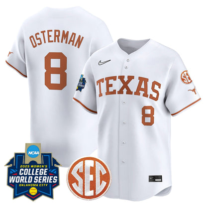 Men's size - Texas Longhorns Softball 2025 World Series (WCWS) Vapor Premier Limited Jersey - All Stitched