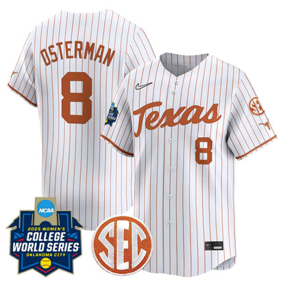 Men's size - Texas Longhorns Softball 2025 World Series (WCWS) Vapor Premier Limited Jersey - All Stitched