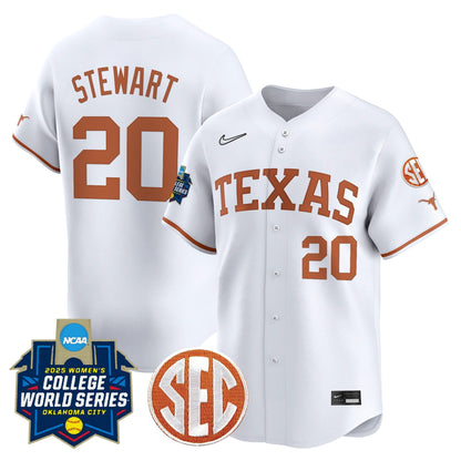 Men's size - Texas Longhorns Softball 2025 World Series (WCWS) Vapor Premier Limited Jersey - All Stitched