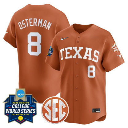 Men's size - Texas Longhorns Softball 2025 World Series (WCWS) Vapor Premier Limited Jersey - All Stitched