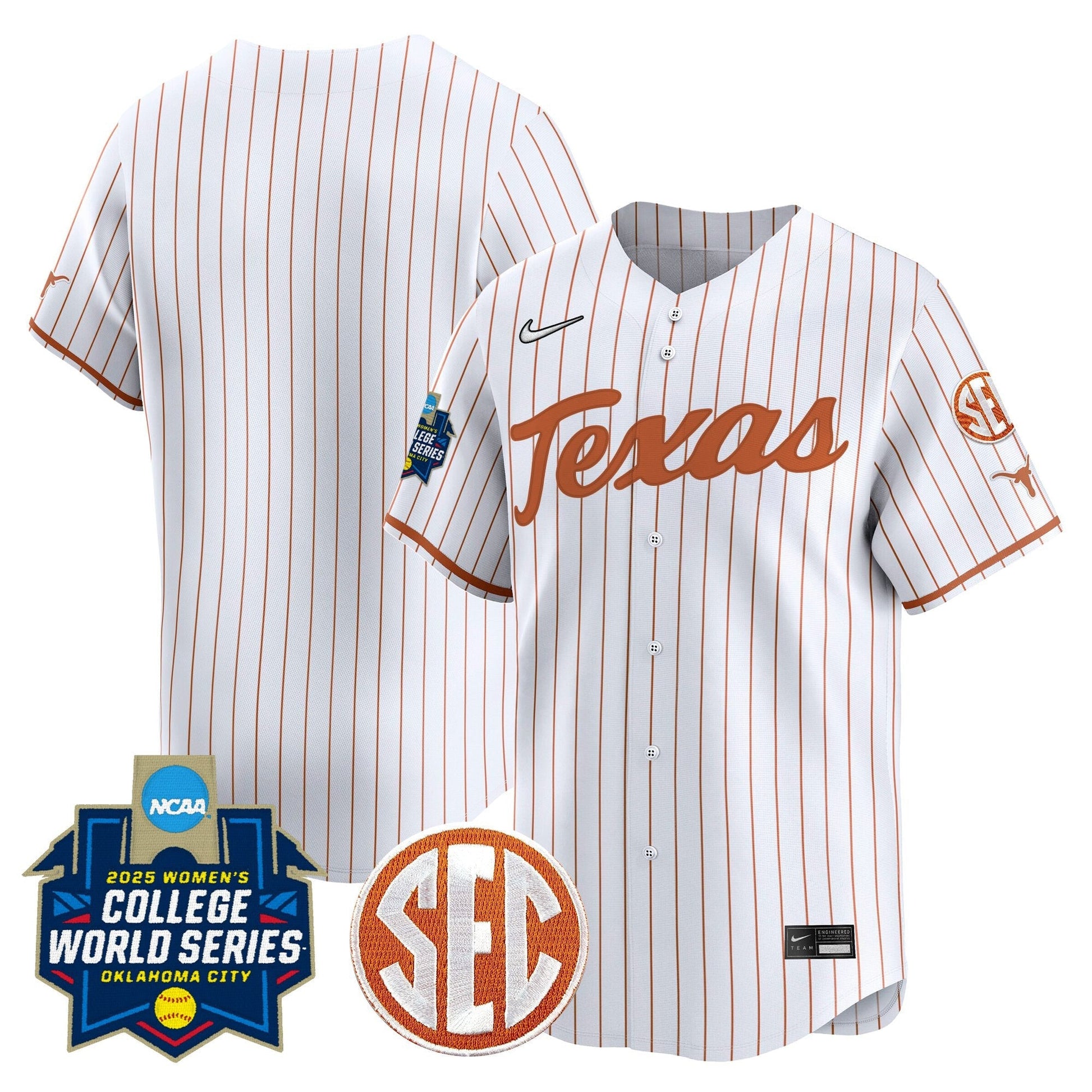 Men's size - Texas Longhorns Softball 2025 World Series (WCWS) Vapor Premier Limited Jersey - All Stitched