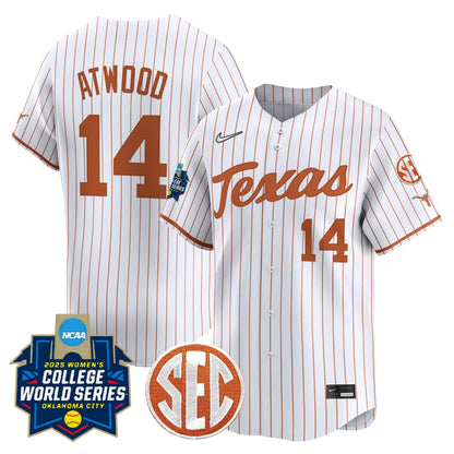 Men's size - Texas Longhorns Softball 2025 World Series (WCWS) Vapor Premier Limited Jersey - All Stitched