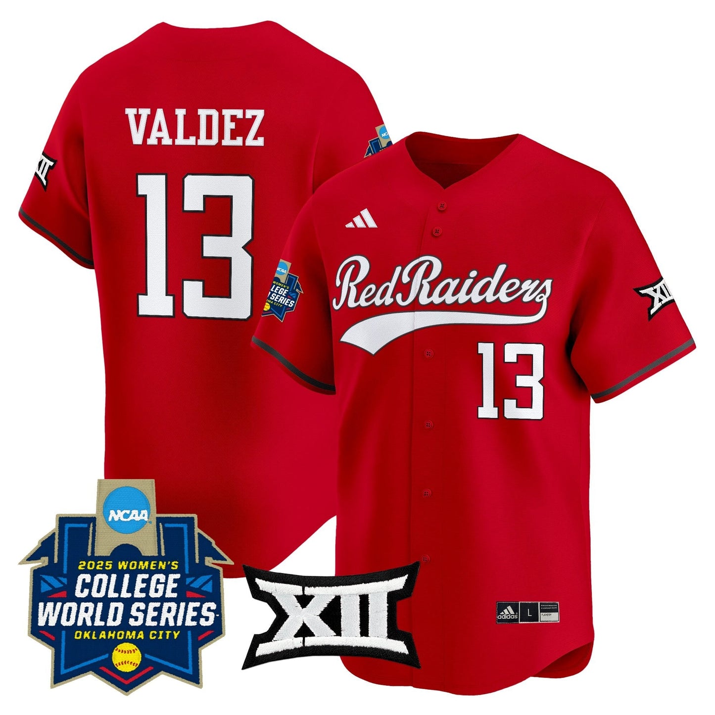 Men's size - Texas Tech Red Raiders Softball 2025 World Series (WCWS) Vapor Premier Limited Jersey - All Stitched