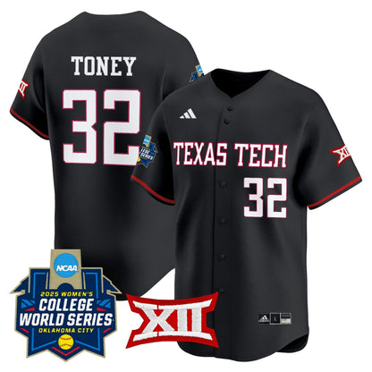 Men's size - Texas Tech Red Raiders Softball 2025 World Series (WCWS) Vapor Premier Limited Jersey - All Stitched