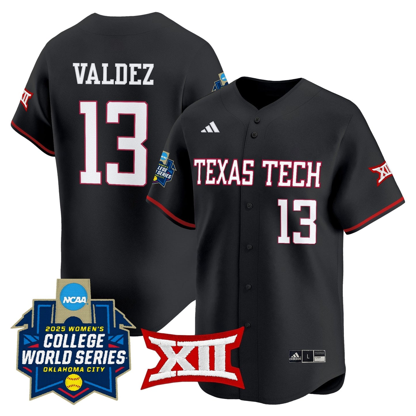 Men's size - Texas Tech Red Raiders Softball 2025 World Series (WCWS) Vapor Premier Limited Jersey - All Stitched