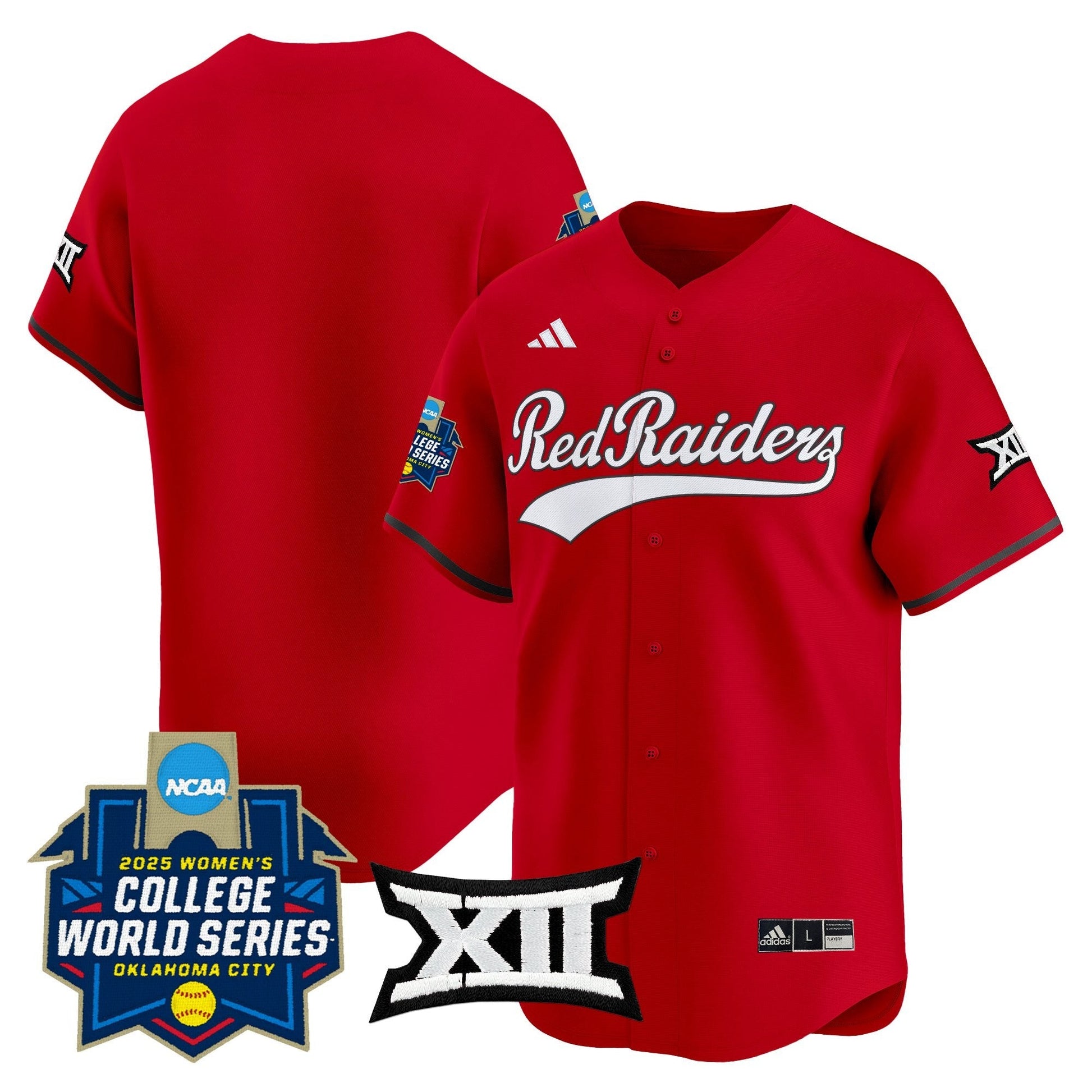 Men's size - Texas Tech Red Raiders Softball 2025 World Series (WCWS) Vapor Premier Limited Jersey - All Stitched