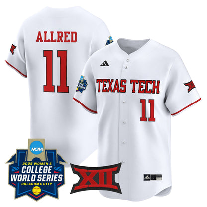 Men's size - Texas Tech Red Raiders Softball 2025 World Series (WCWS) Vapor Premier Limited Jersey - All Stitched
