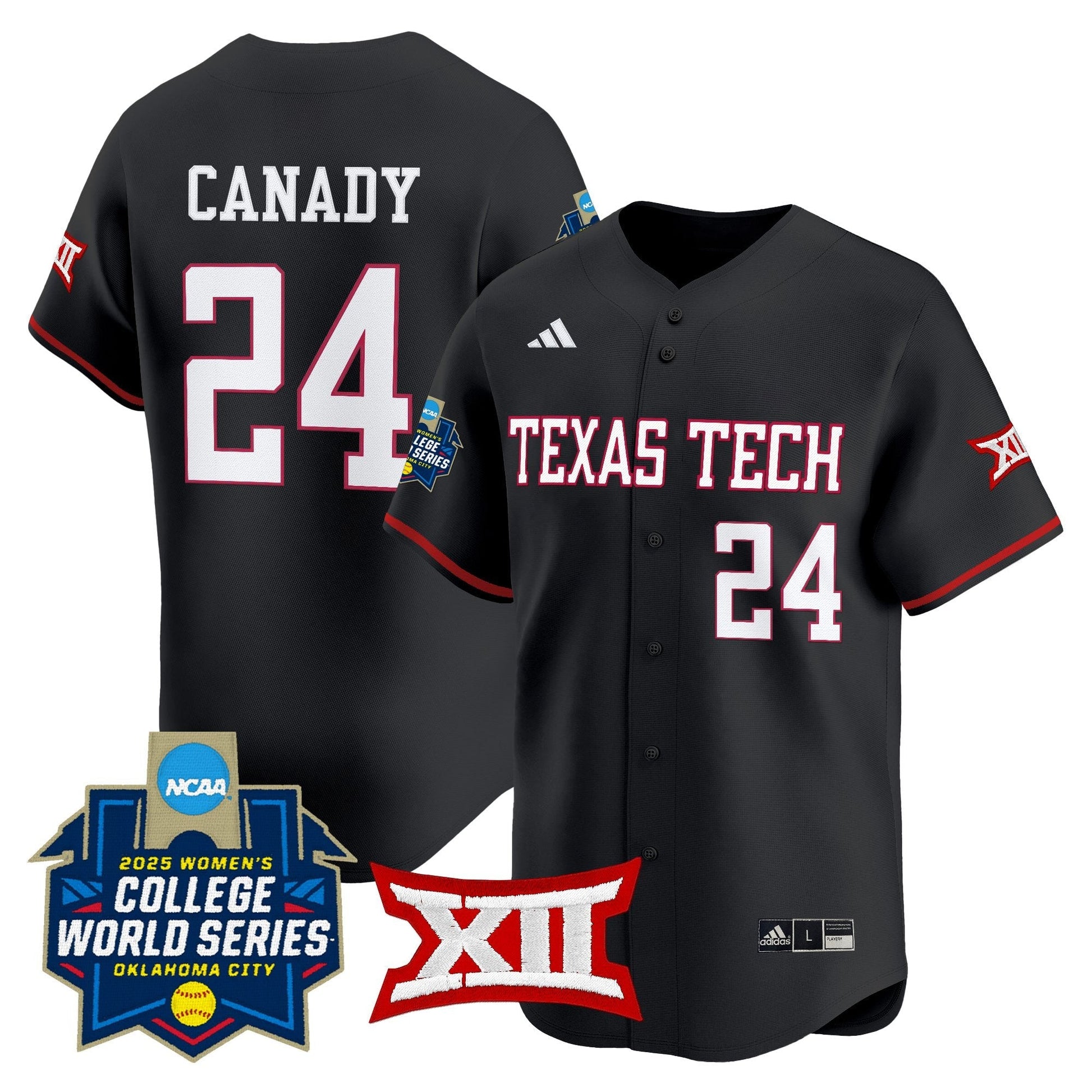 Men's size - Texas Tech Red Raiders Softball 2025 World Series (WCWS) Vapor Premier Limited Jersey - All Stitched