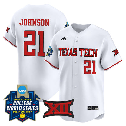 Men's size - Texas Tech Red Raiders Softball 2025 World Series (WCWS) Vapor Premier Limited Jersey - All Stitched
