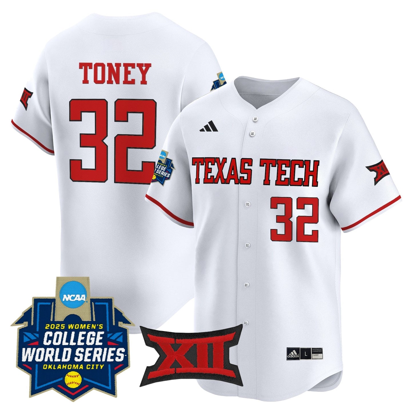 Men's size - Texas Tech Red Raiders Softball 2025 World Series (WCWS) Vapor Premier Limited Jersey - All Stitched