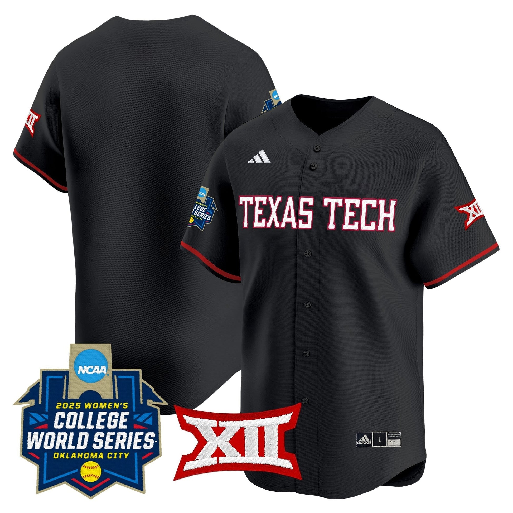 Men's size - Texas Tech Red Raiders Softball 2025 World Series (WCWS) Vapor Premier Limited Jersey - All Stitched