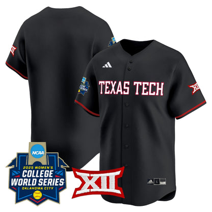 Men's size - Texas Tech Red Raiders Softball 2025 World Series (WCWS) Vapor Premier Limited Jersey - All Stitched