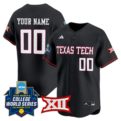 Texas Tech Red Raiders Softball 2025 World Series (WCWS) Vapor Premier Limited Custom Jersey - All Stitched