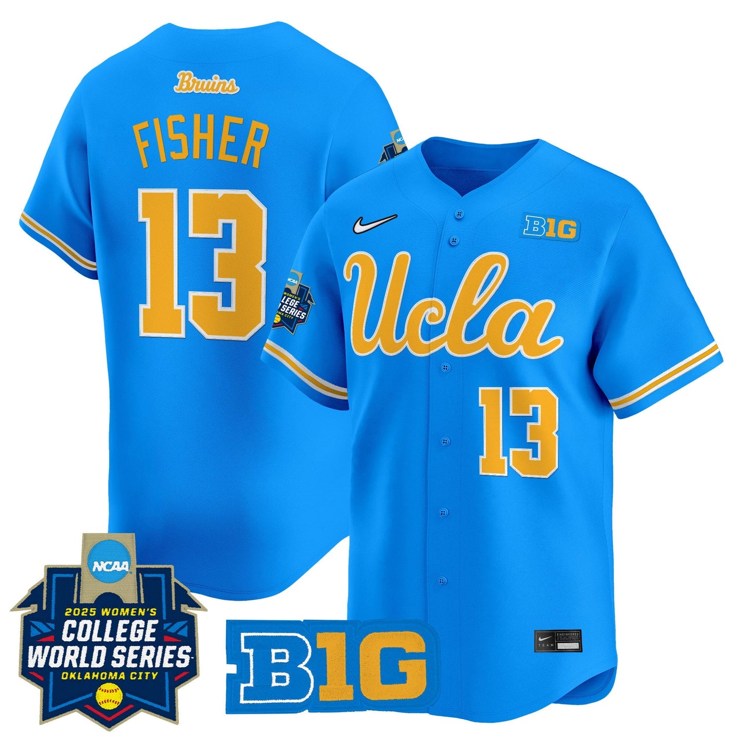 Men's size - UCLA Bruins Softball 2025 World Series (WCWS) Vapor Premier Limited Jersey - All Stitched