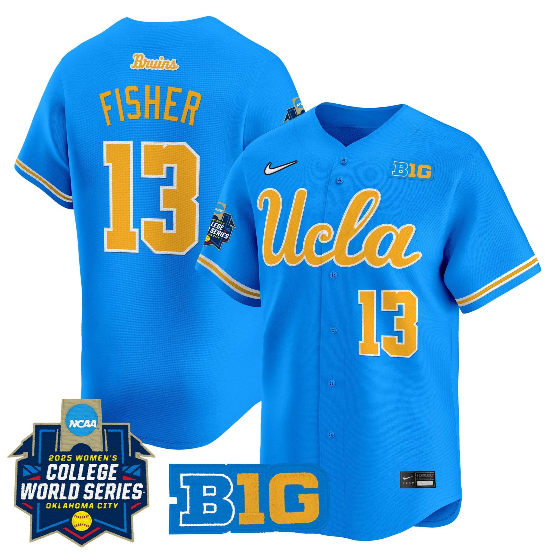 Men's size - UCLA Bruins Softball 2025 World Series (WCWS) Vapor Premier Limited Jersey - All Stitched