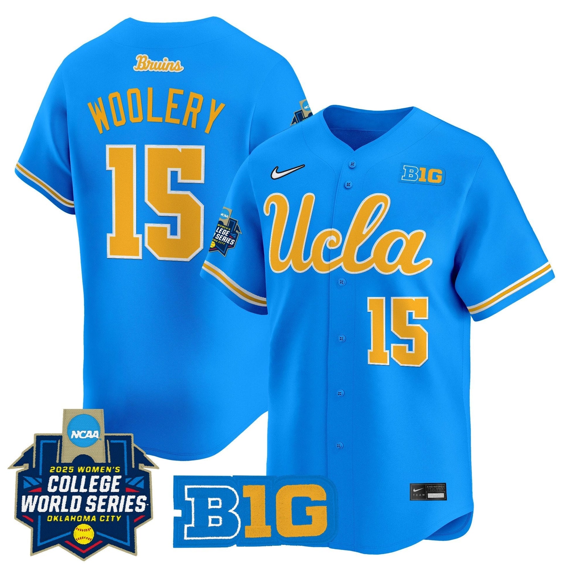 Men's size - UCLA Bruins Softball 2025 World Series (WCWS) Vapor Premier Limited Jersey - All Stitched
