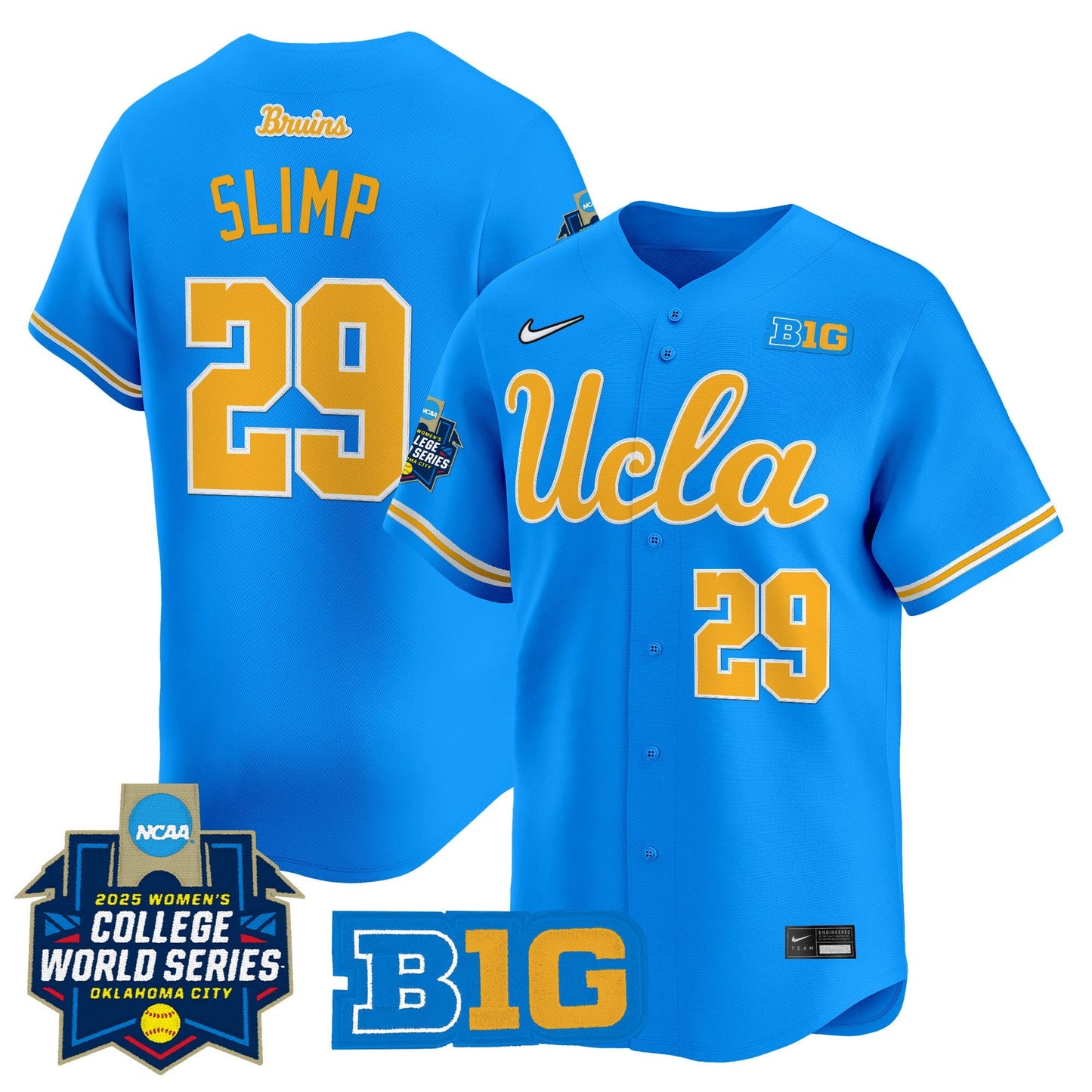 Men's size - UCLA Bruins Softball 2025 World Series (WCWS) Vapor Premier Limited Jersey - All Stitched