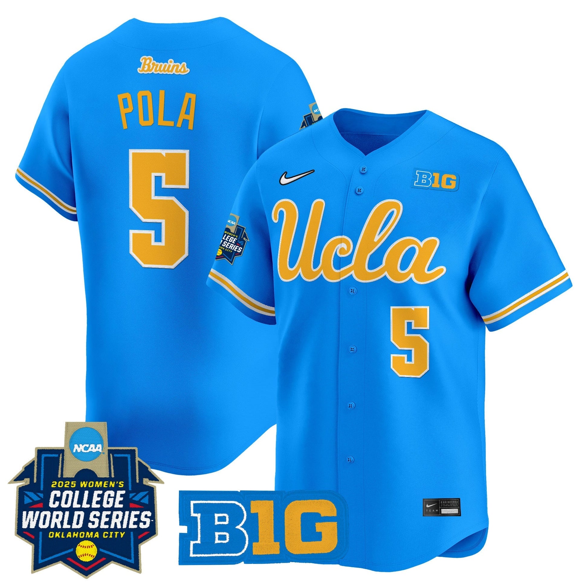 Men's size - UCLA Bruins Softball 2025 World Series (WCWS) Vapor Premier Limited Jersey - All Stitched
