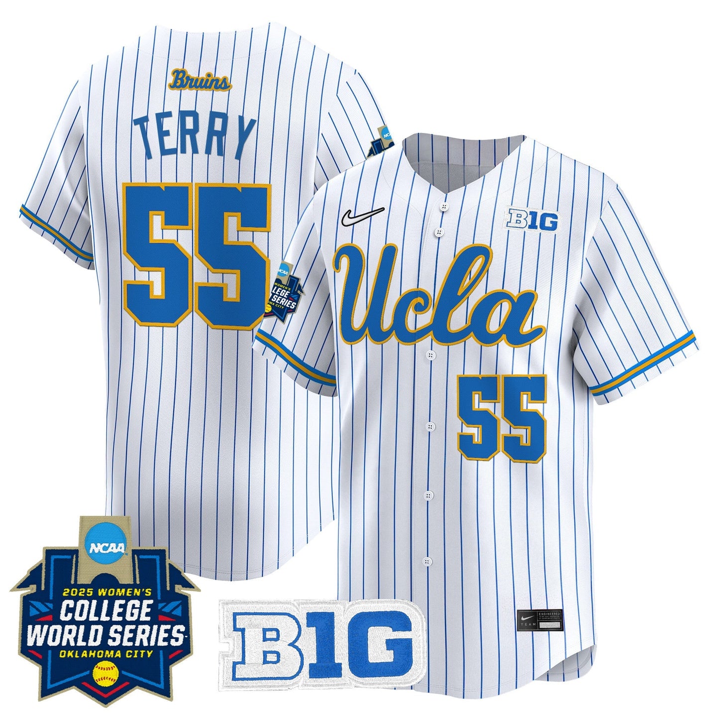 Men's size - UCLA Bruins Softball 2025 World Series (WCWS) Vapor Premier Limited Jersey - All Stitched