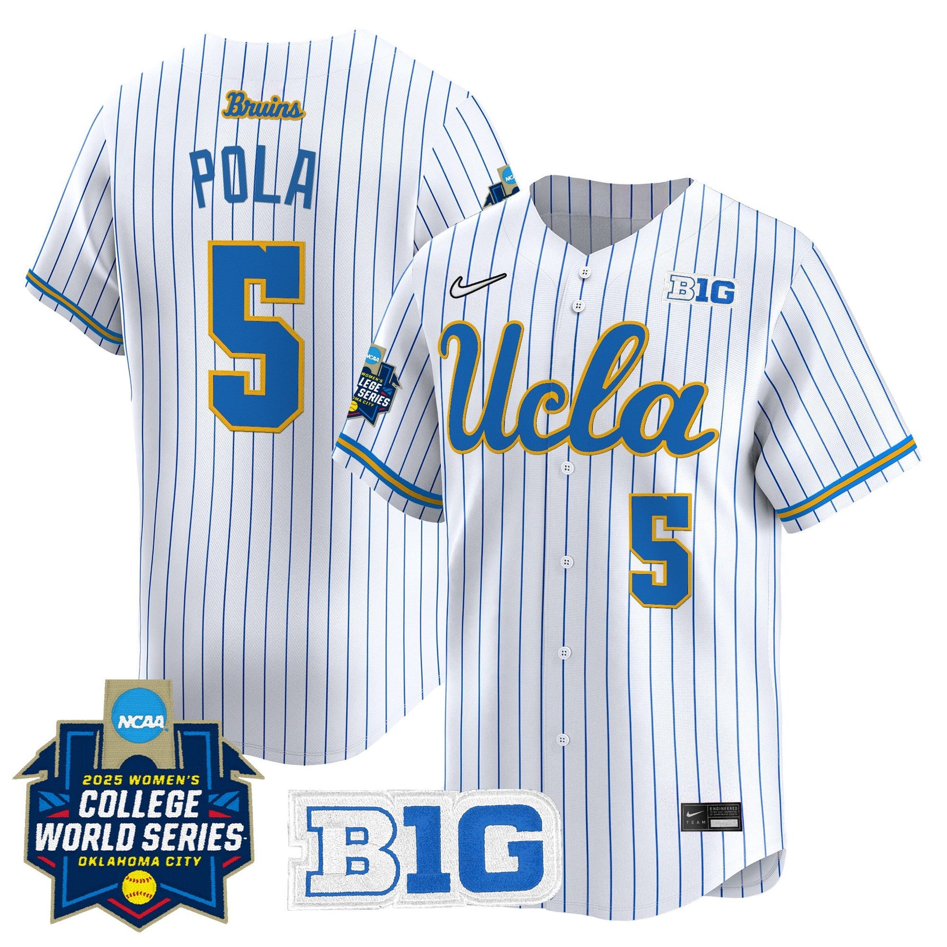 Men's size - UCLA Bruins Softball 2025 World Series (WCWS) Vapor Premier Limited Jersey - All Stitched