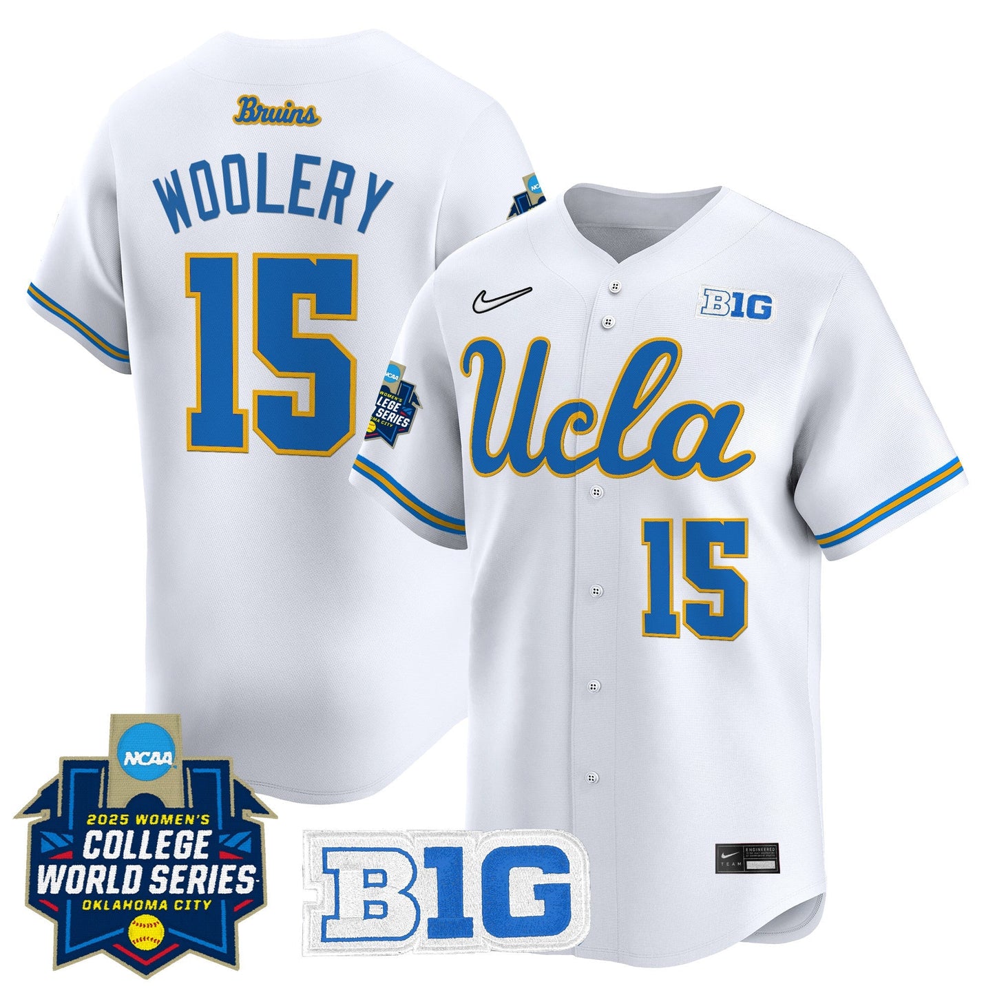 Men's size - UCLA Bruins Softball 2025 World Series (WCWS) Vapor Premier Limited Jersey - All Stitched
