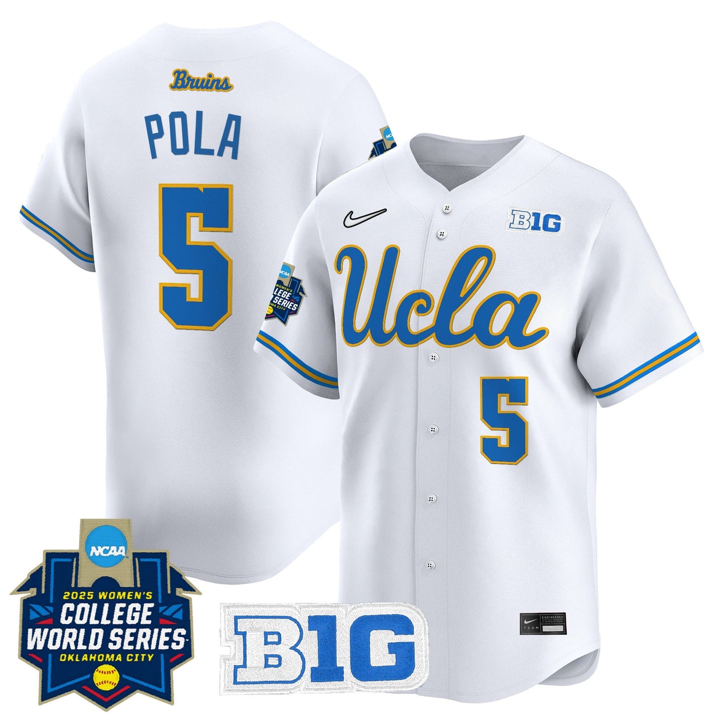 Men's size - UCLA Bruins Softball 2025 World Series (WCWS) Vapor Premier Limited Jersey - All Stitched