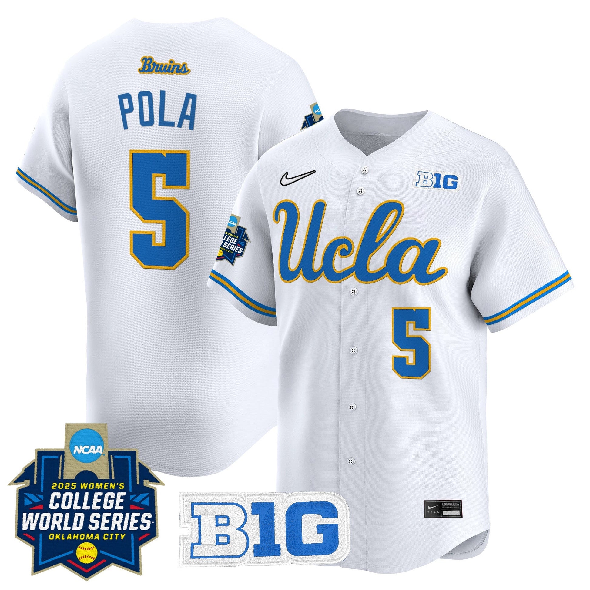 Men's size - UCLA Bruins Softball 2025 World Series (WCWS) Vapor Premier Limited Jersey - All Stitched