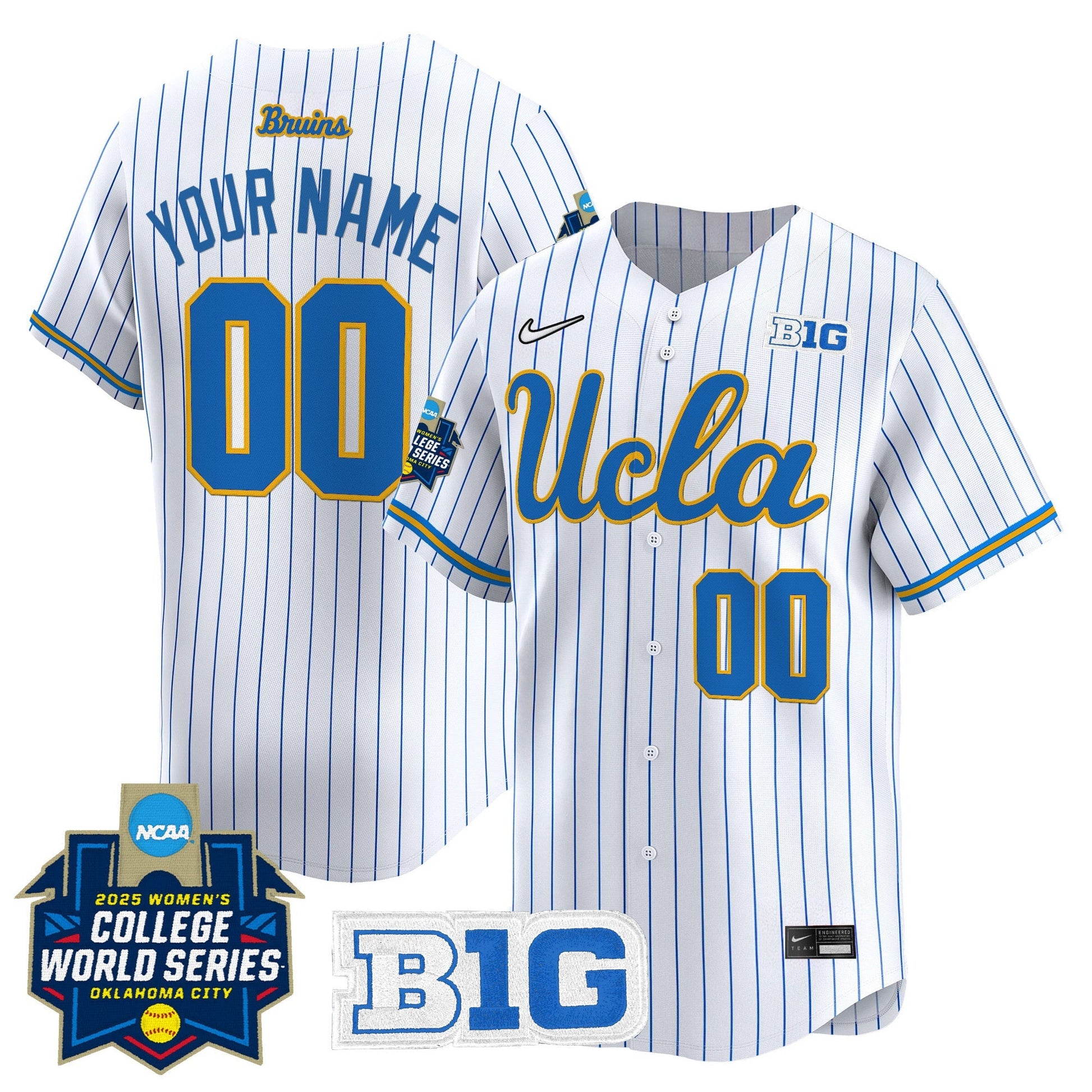 UCLA Bruins Softball 2025 World Series (WCWS) Vapor Premier Limited Custom Jersey - All Stitched