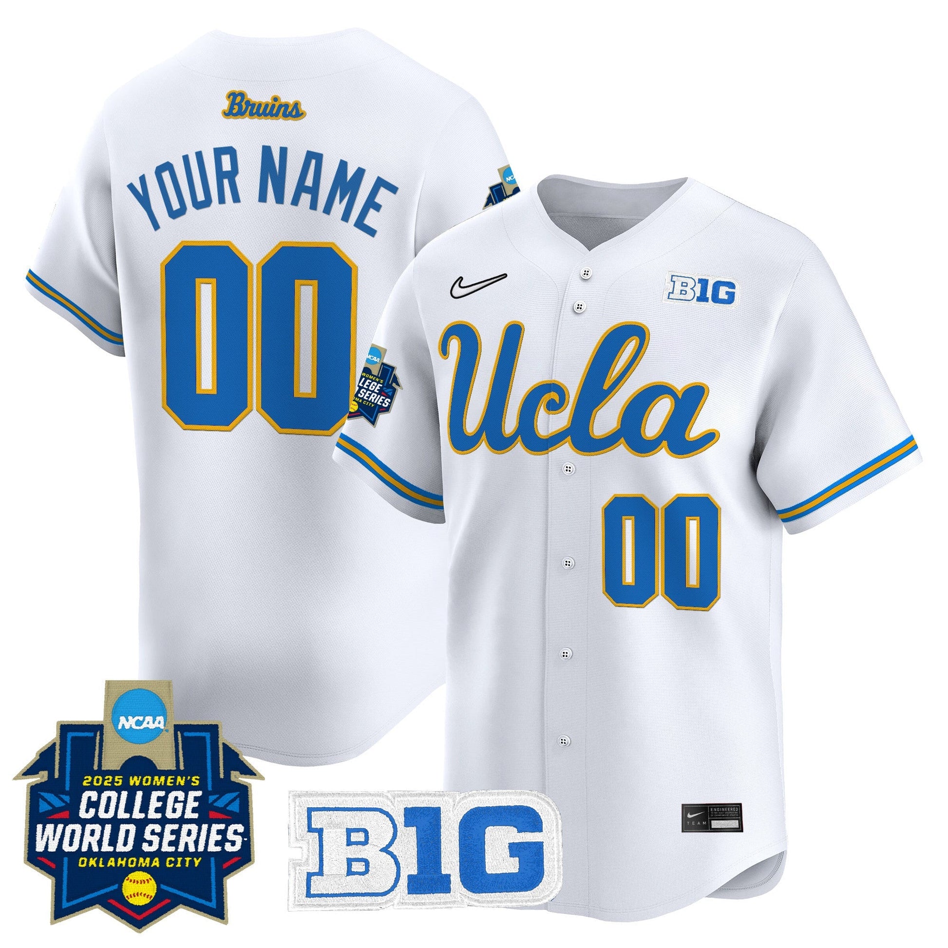 UCLA Bruins Softball 2025 World Series (WCWS) Vapor Premier Limited Custom Jersey - All Stitched