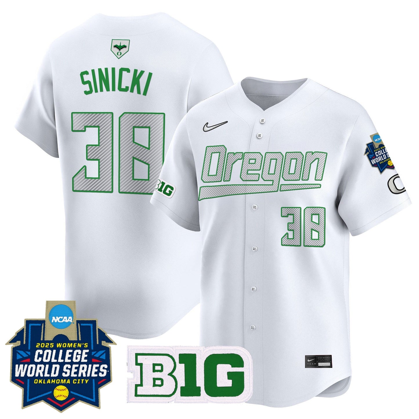Men's size - Oregon Ducks Softball 2025 World Series (WCWS) Vapor Premier Limited Jersey - All Stitched