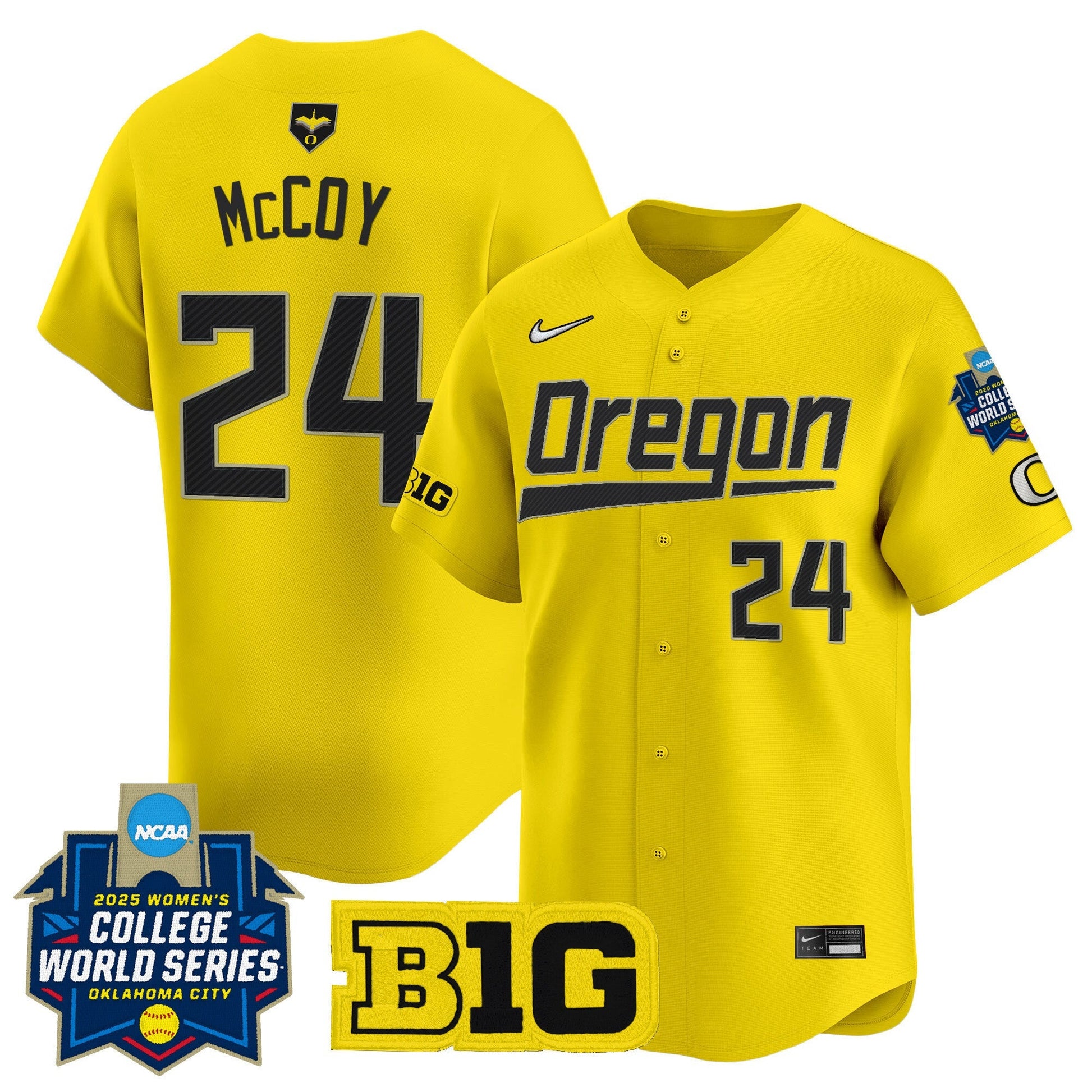 Men's size - Oregon Ducks Softball 2025 World Series (WCWS) Vapor Premier Limited Jersey - All Stitched