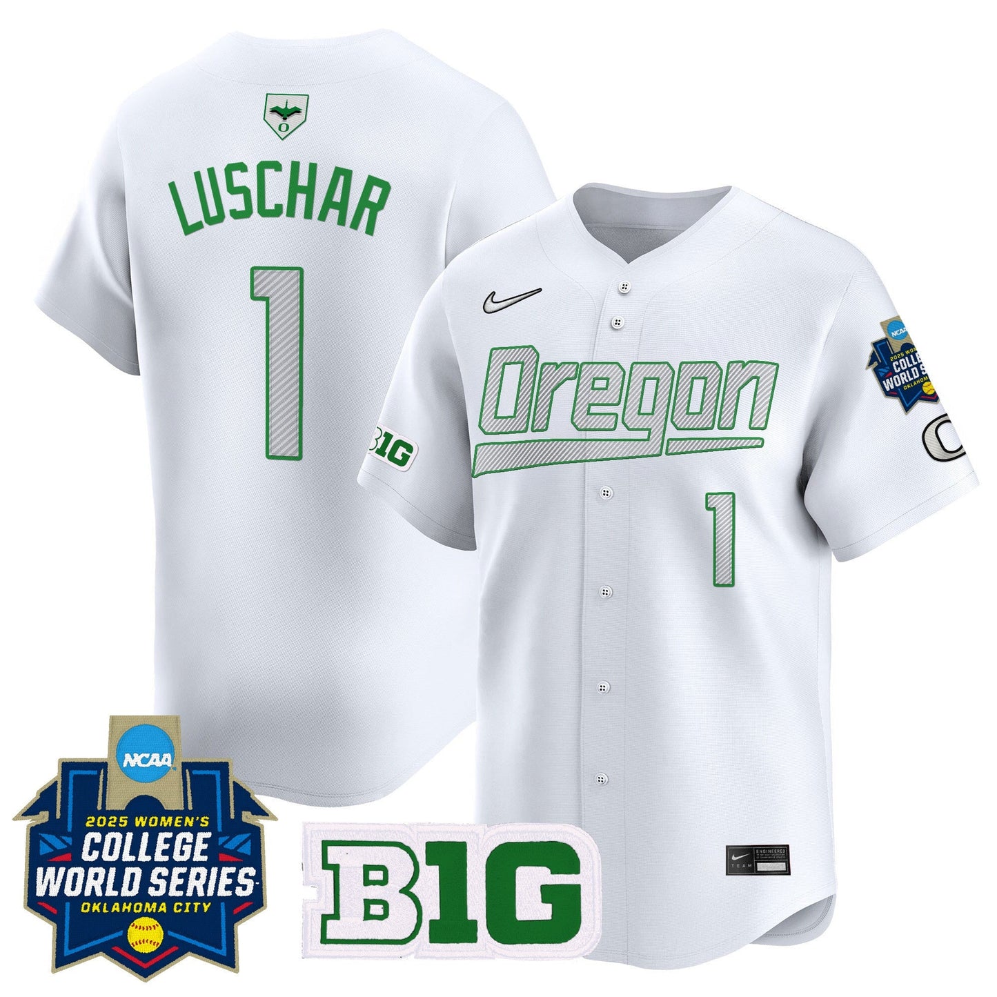 Men's size - Oregon Ducks Softball 2025 World Series (WCWS) Vapor Premier Limited Jersey - All Stitched