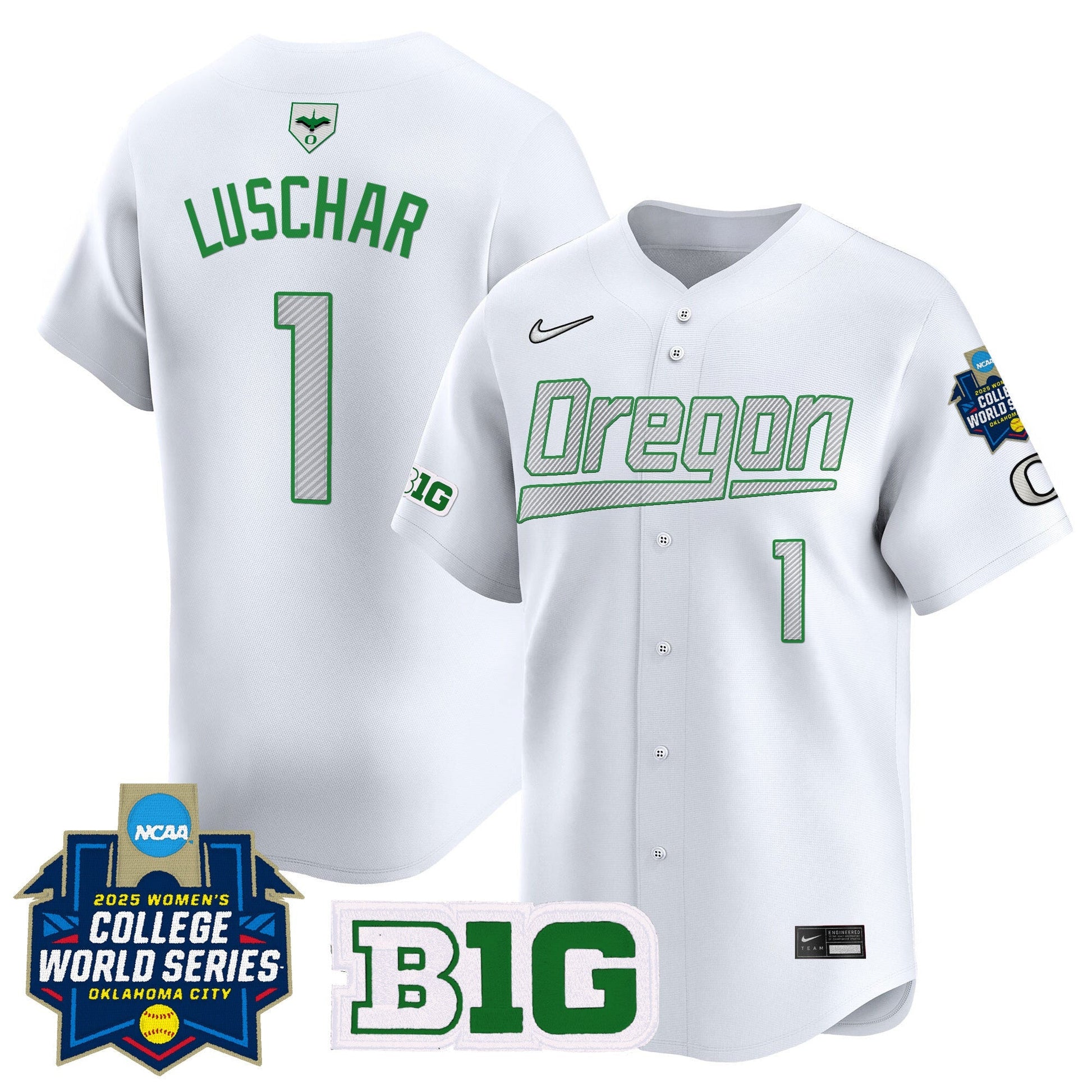 Men's size - Oregon Ducks Softball 2025 World Series (WCWS) Vapor Premier Limited Jersey - All Stitched