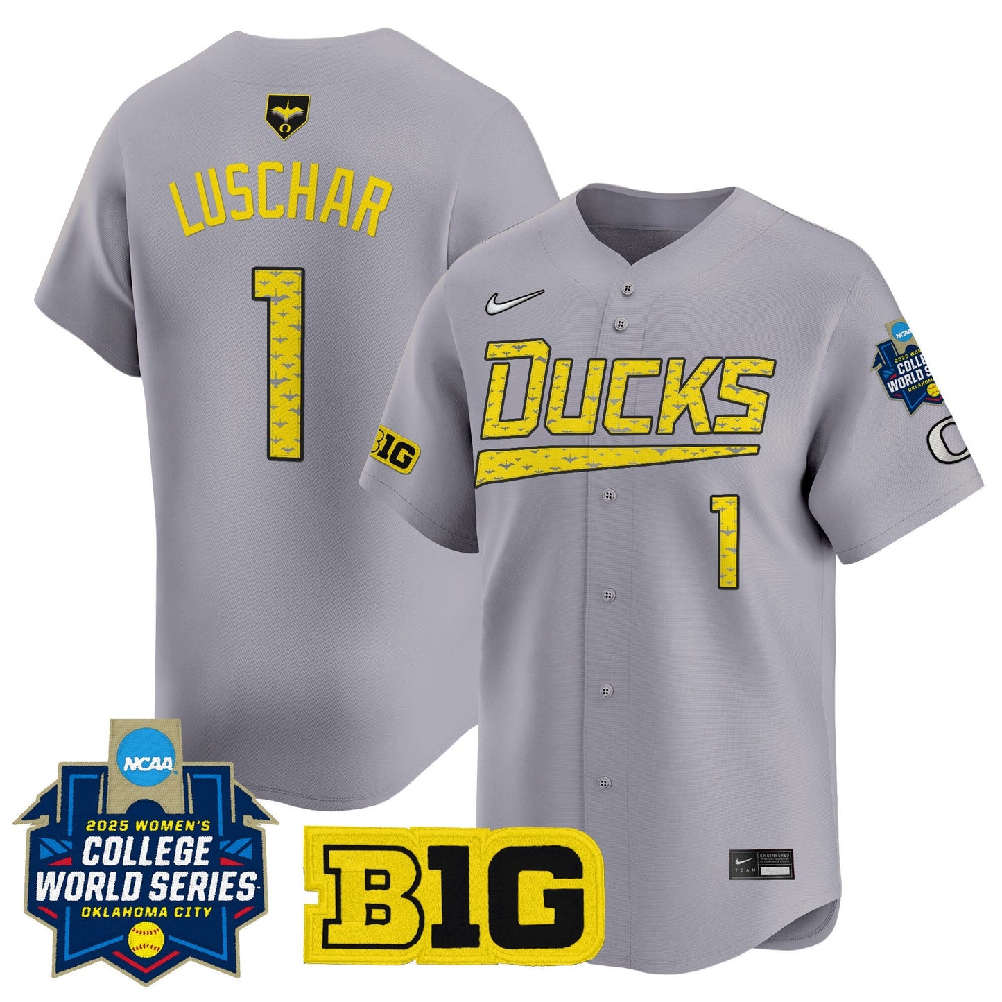Men's size - Oregon Ducks Softball 2025 World Series (WCWS) Vapor Premier Limited Jersey - All Stitched