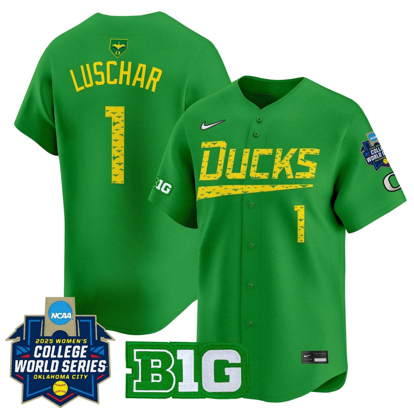 Men's size - Oregon Ducks Softball 2025 World Series (WCWS) Vapor Premier Limited Jersey - All Stitched