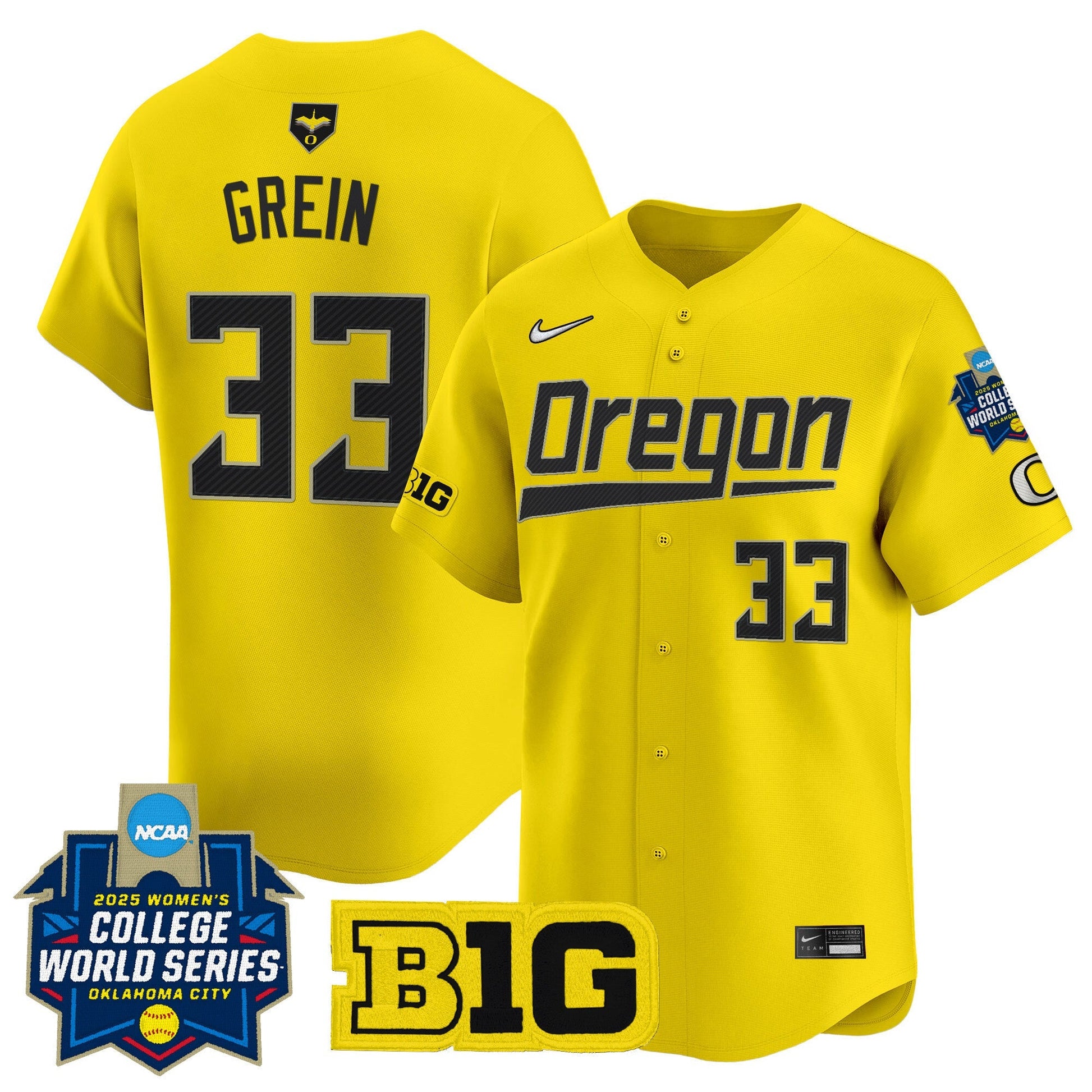 Men's size - Oregon Ducks Softball 2025 World Series (WCWS) Vapor Premier Limited Jersey - All Stitched