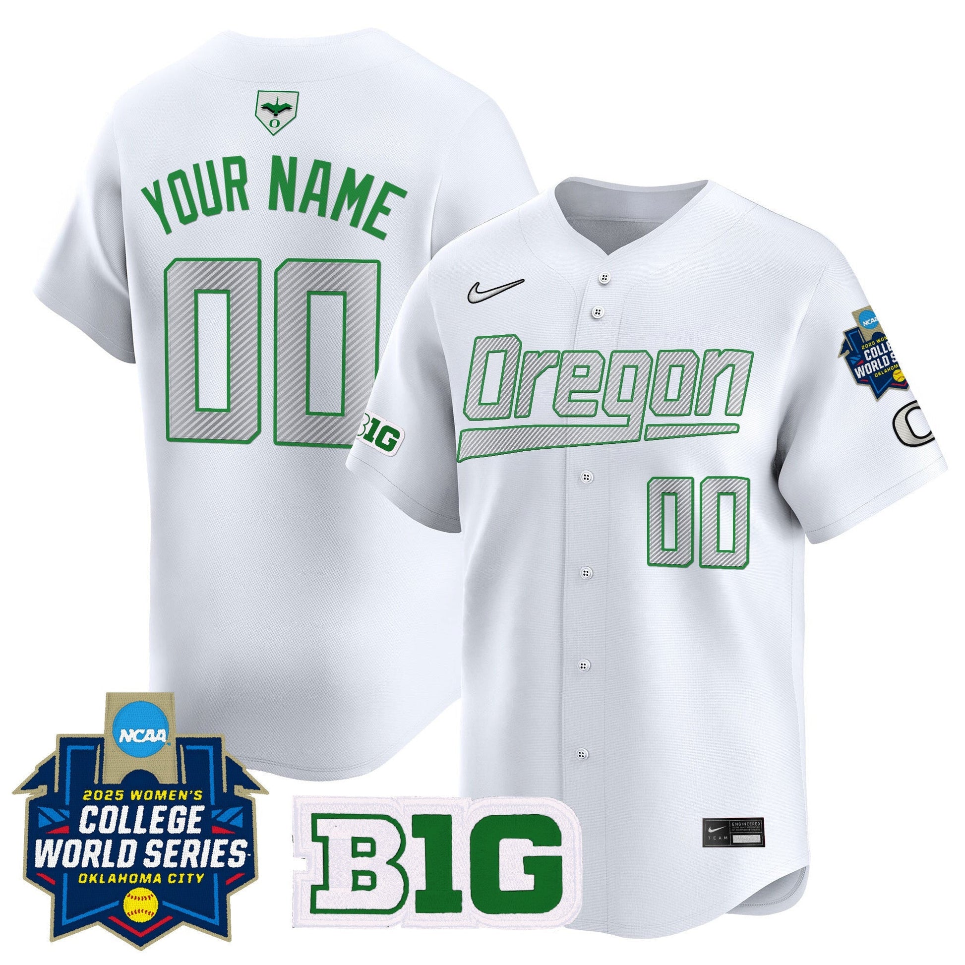 Oregon Ducks Softball 2025 World Series (WCWS) Vapor Premier Limited Custom Jersey - All Stitched