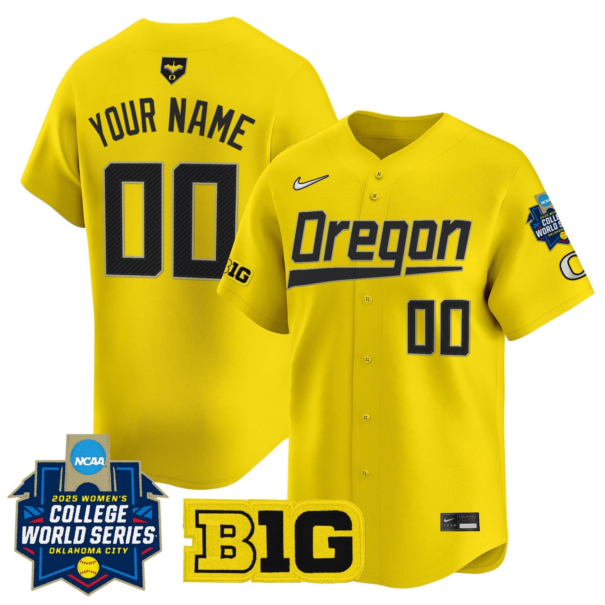 Oregon Ducks Softball 2025 World Series (WCWS) Vapor Premier Limited Custom Jersey - All Stitched