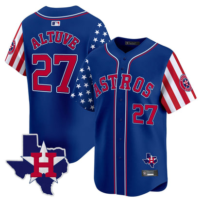 Men's Houston Astros 2025 Independence Day Vapor Premier Limited Jersey - All Stitched