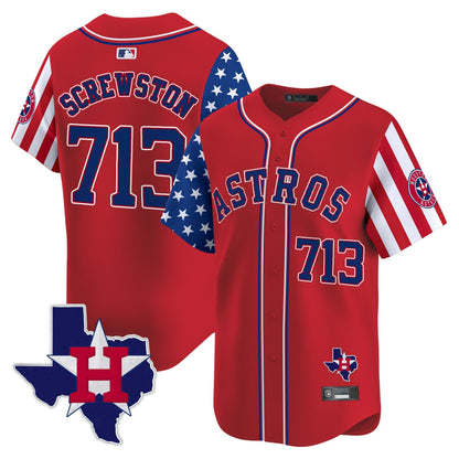 Men's Houston Astros 2025 Independence Day Vapor Premier Limited Jersey - All Stitched