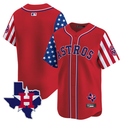 Men's Houston Astros 2025 Independence Day Vapor Premier Limited Jersey - All Stitched