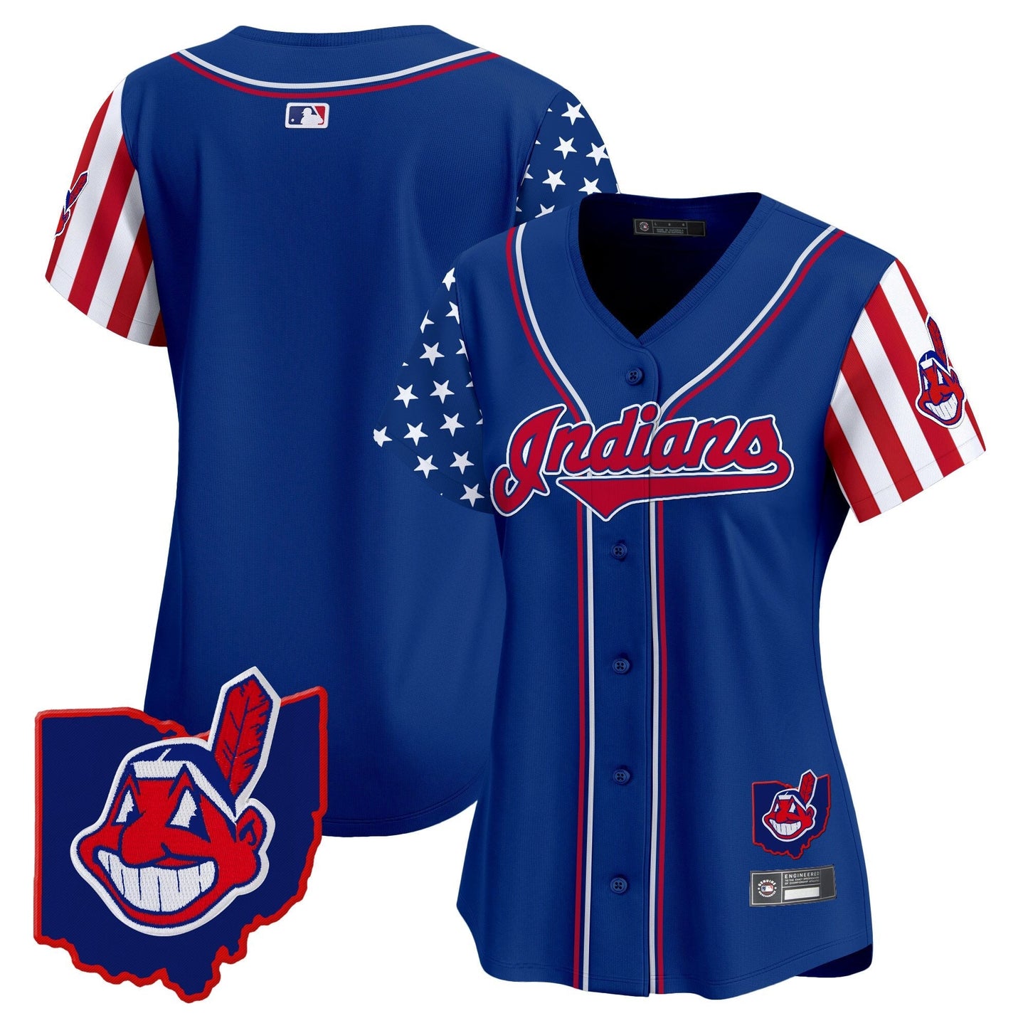 Women's Cleveland Indians 2025 Independence Day Vapor Premier Limited Jersey - All Stitched
