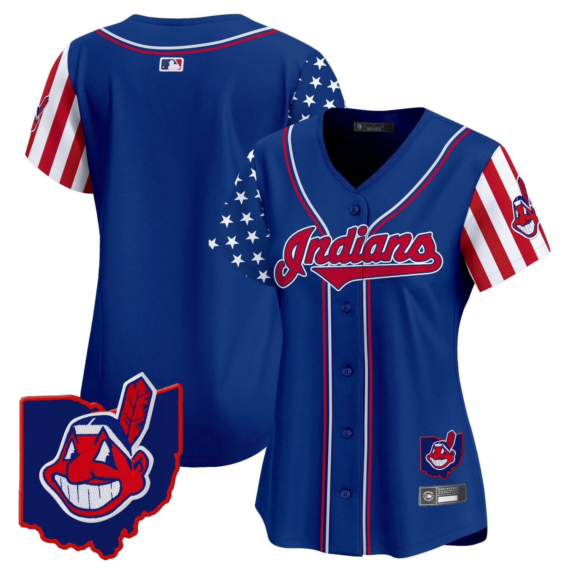 Women's Cleveland Indians 2025 Independence Day Vapor Premier Limited Jersey - All Stitched