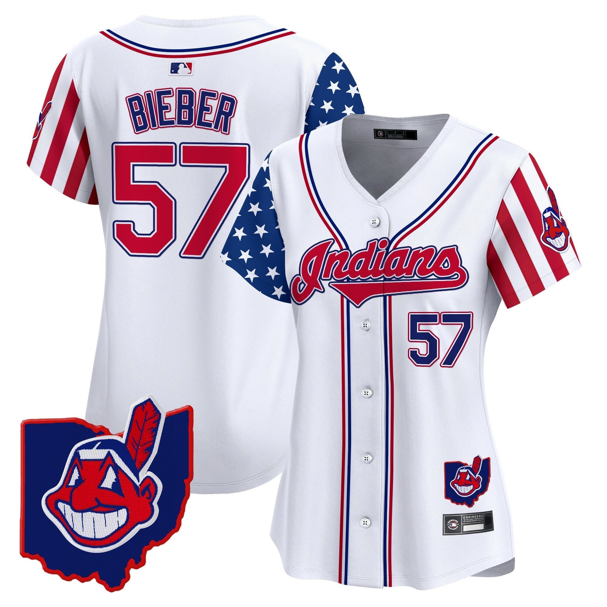 Women's Cleveland Indians 2025 Independence Day Vapor Premier Limited Jersey - All Stitched