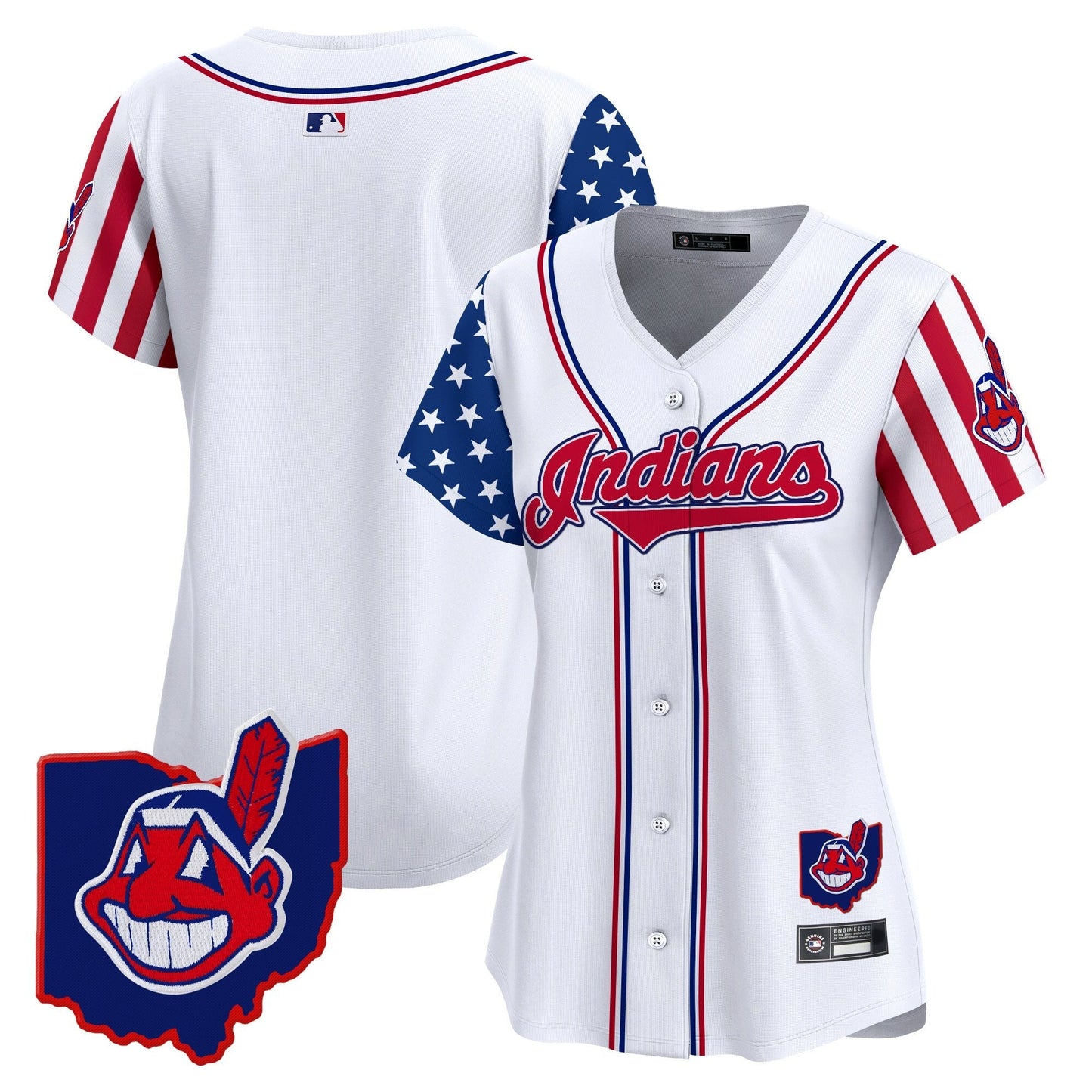 Women's Cleveland Indians 2025 Independence Day Vapor Premier Limited Jersey - All Stitched