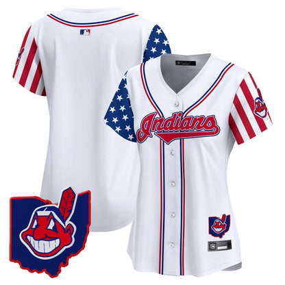 Women's Cleveland Indians 2025 Independence Day Vapor Premier Limited Jersey - All Stitched