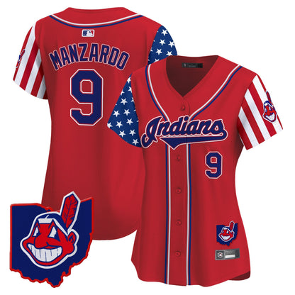 Women's Cleveland Indians 2025 Independence Day Vapor Premier Limited Jersey - All Stitched