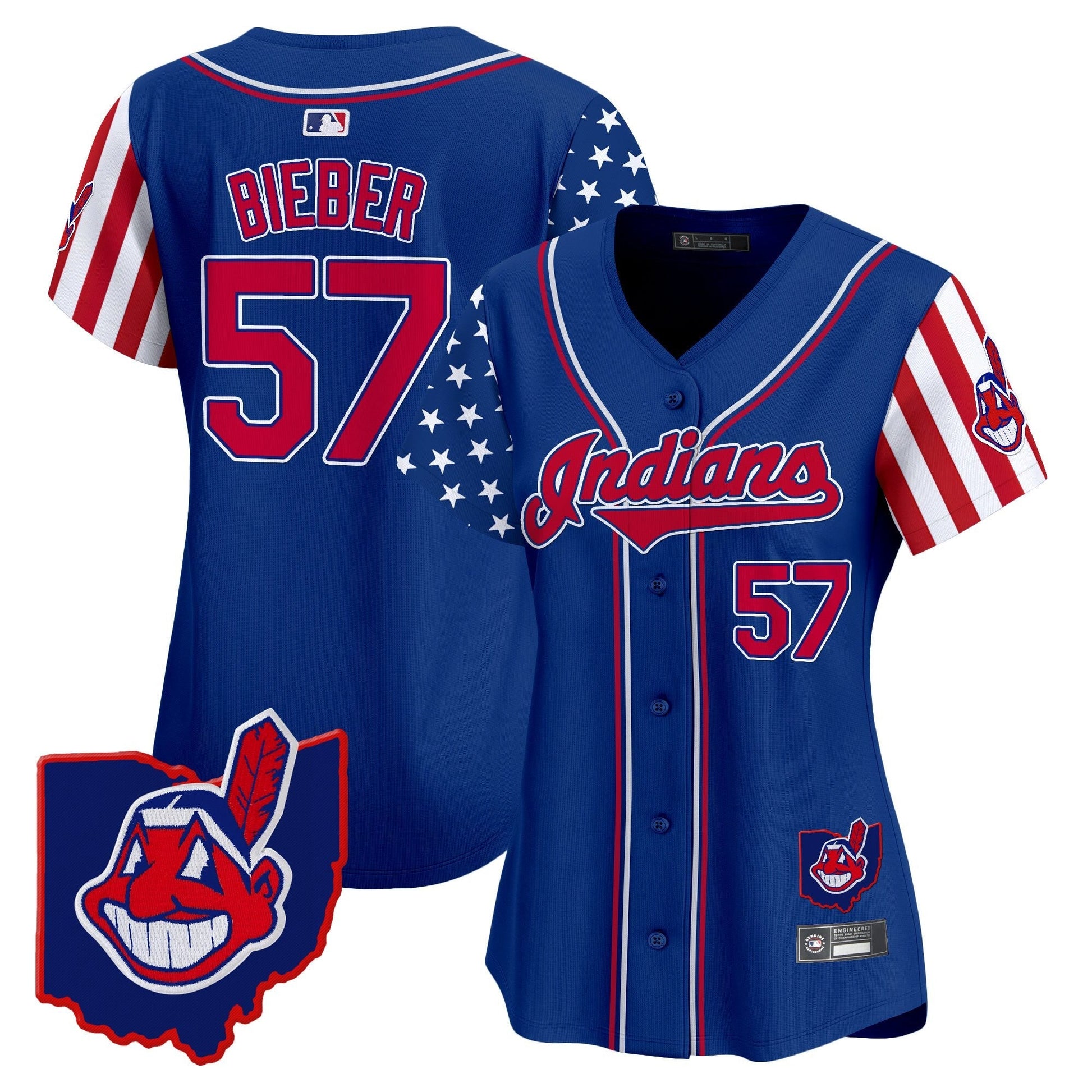 Women's Cleveland Indians 2025 Independence Day Vapor Premier Limited Jersey - All Stitched