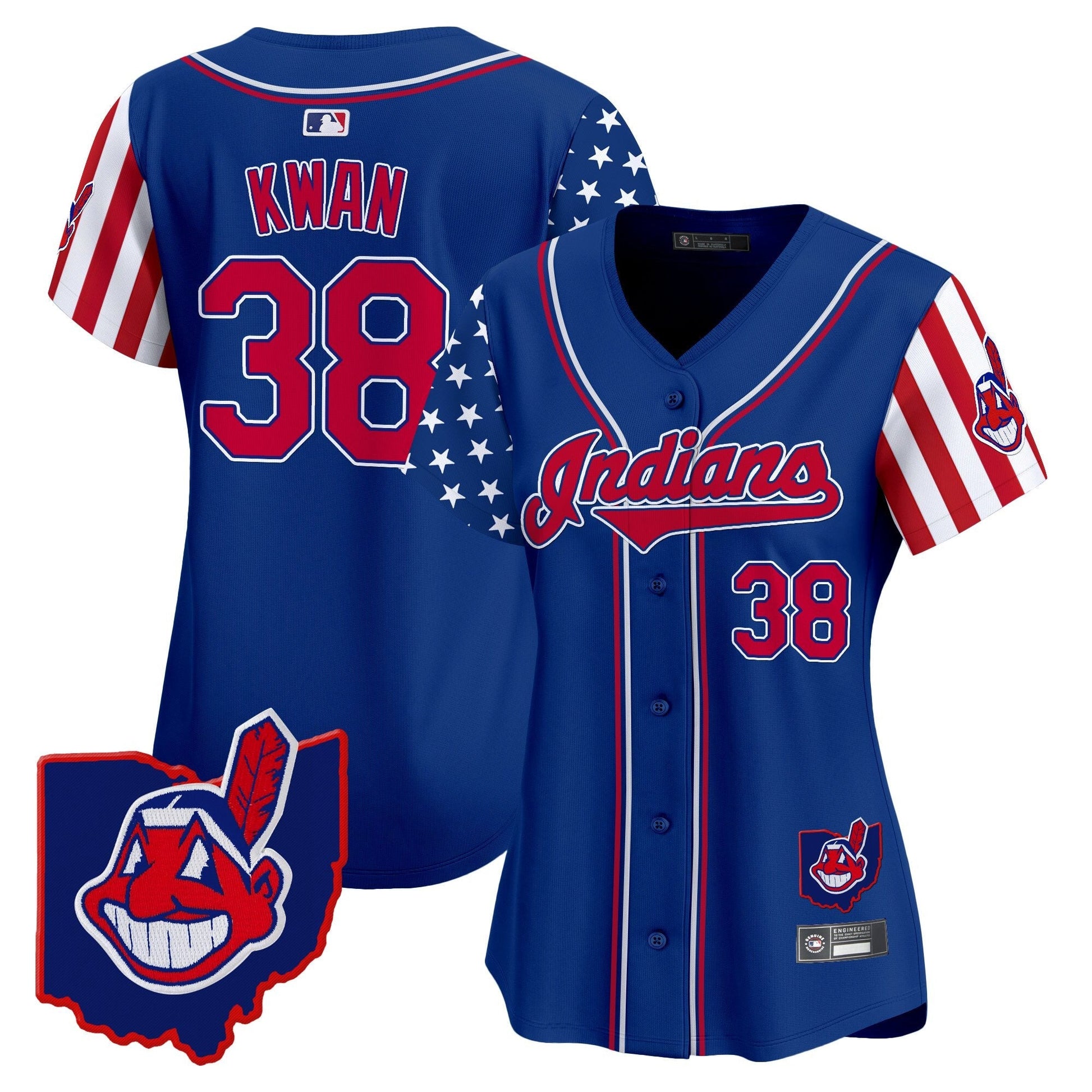 Women's Cleveland Indians 2025 Independence Day Vapor Premier Limited Jersey - All Stitched